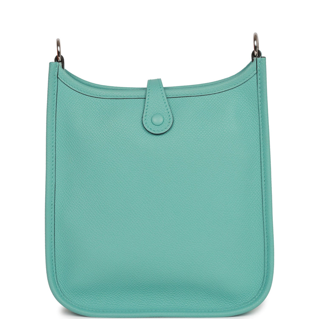 Pre-owned Hermes Evelyne TPM Bleu Atoll Epsom Palladium Hardware