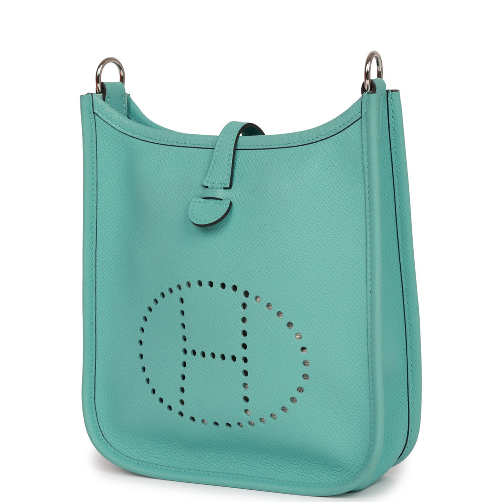 Pre-owned Hermes Evelyne TPM Bleu Atoll Epsom Palladium Hardware