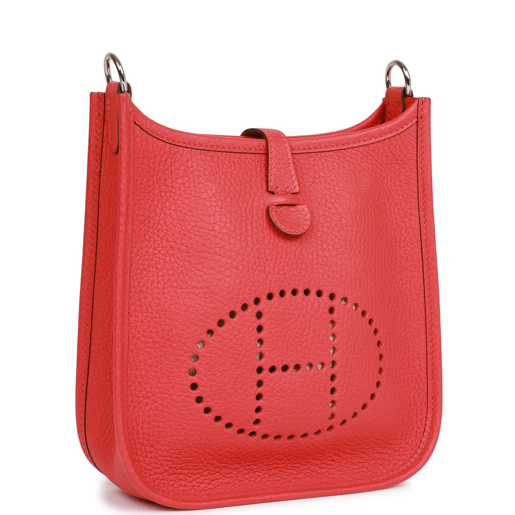 Pre-owned Hermes Evelyne TPM Rouge Pivoine Clemence Palladium Hardware