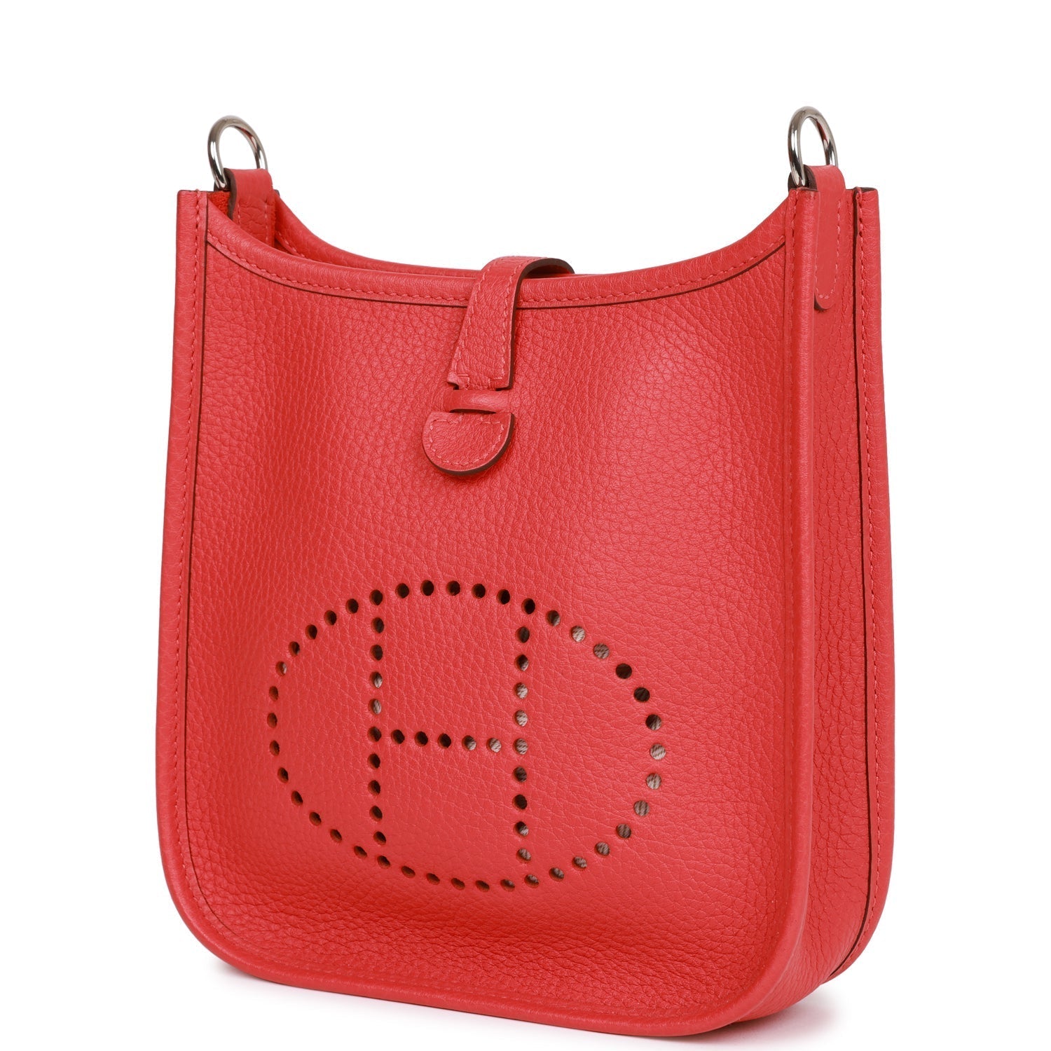 Pre-owned Hermes Evelyne TPM Rouge Pivoine Clemence Palladium Hardware