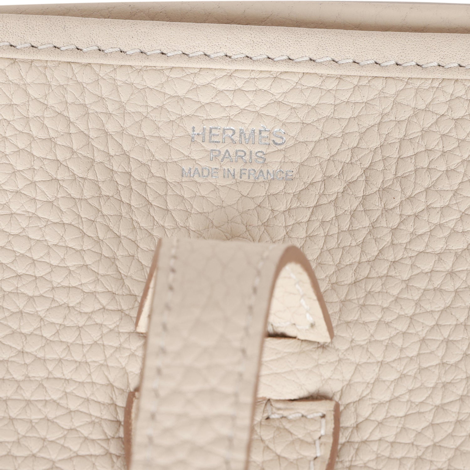 Hermes Evelyne III PM Craie Clemence Palladium Hardware