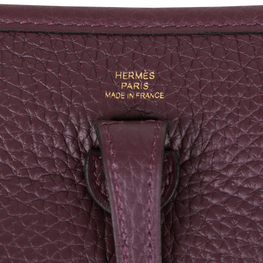 Hermes Evelyne TPM Cassis Clemence Gold Hardware