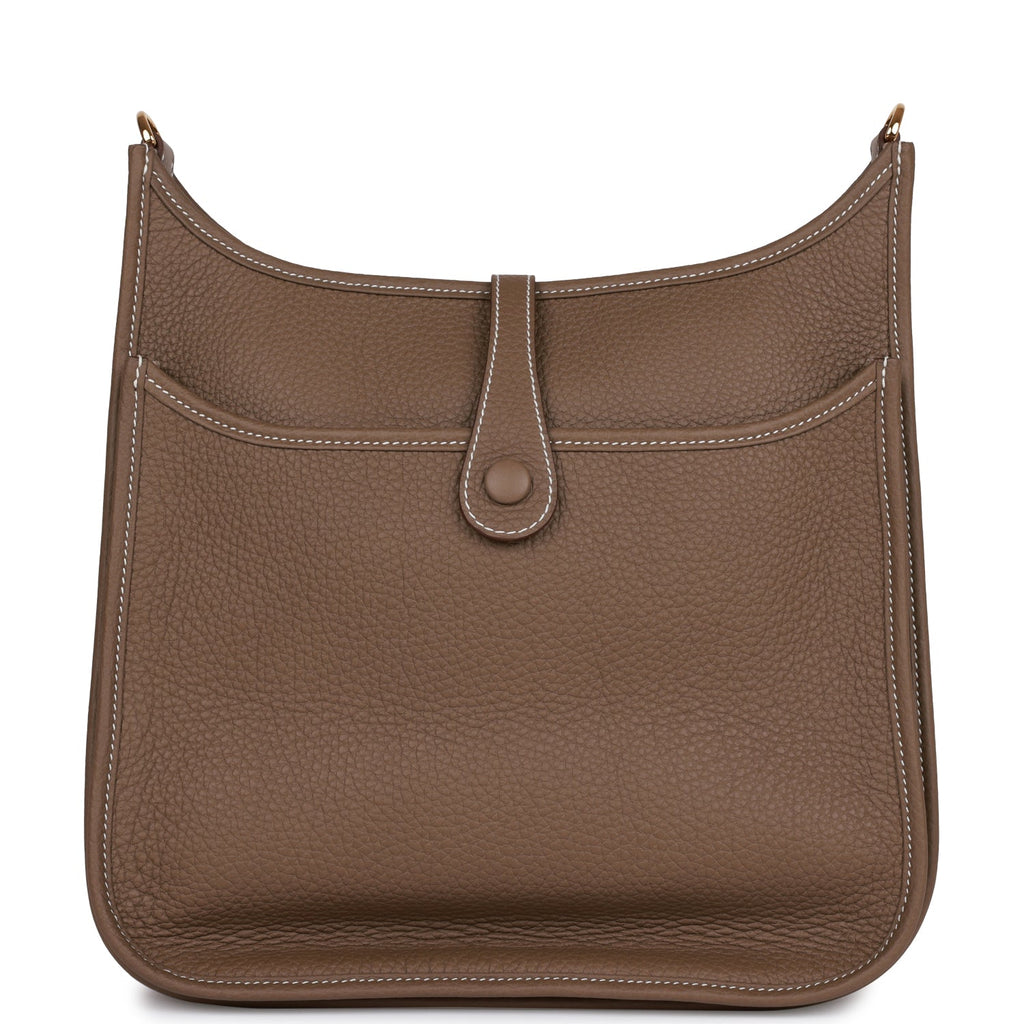 Hermes Evelyne III PM Etoupe Clemence Gold Hardware