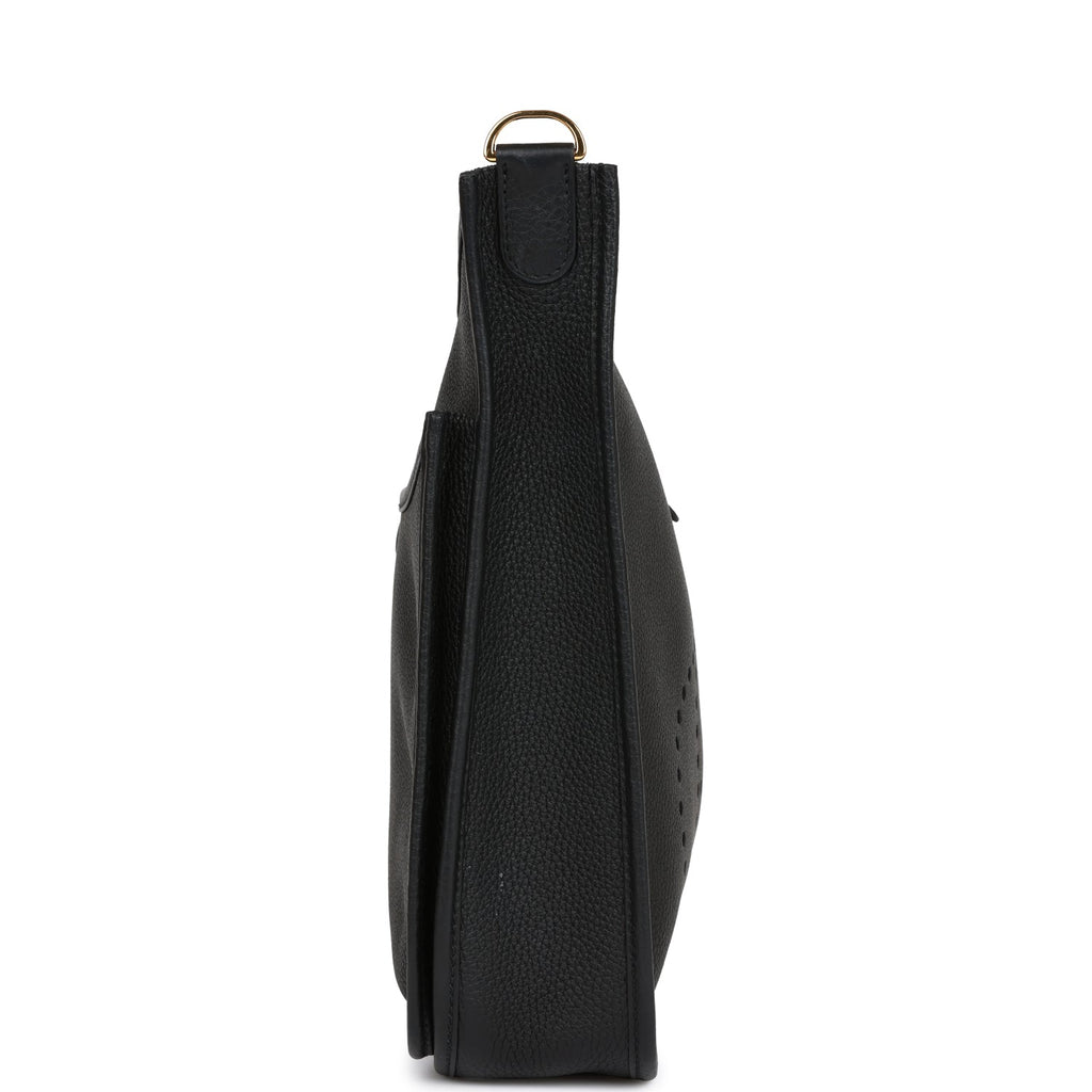 Hermes Evelyne PM Black Clemence Gold Hardware