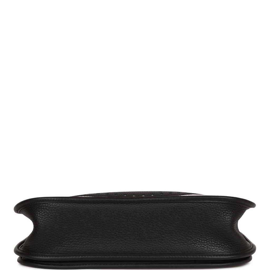 Hermes Evelyne III PM Black Clemence and Toile Palladium Hardware