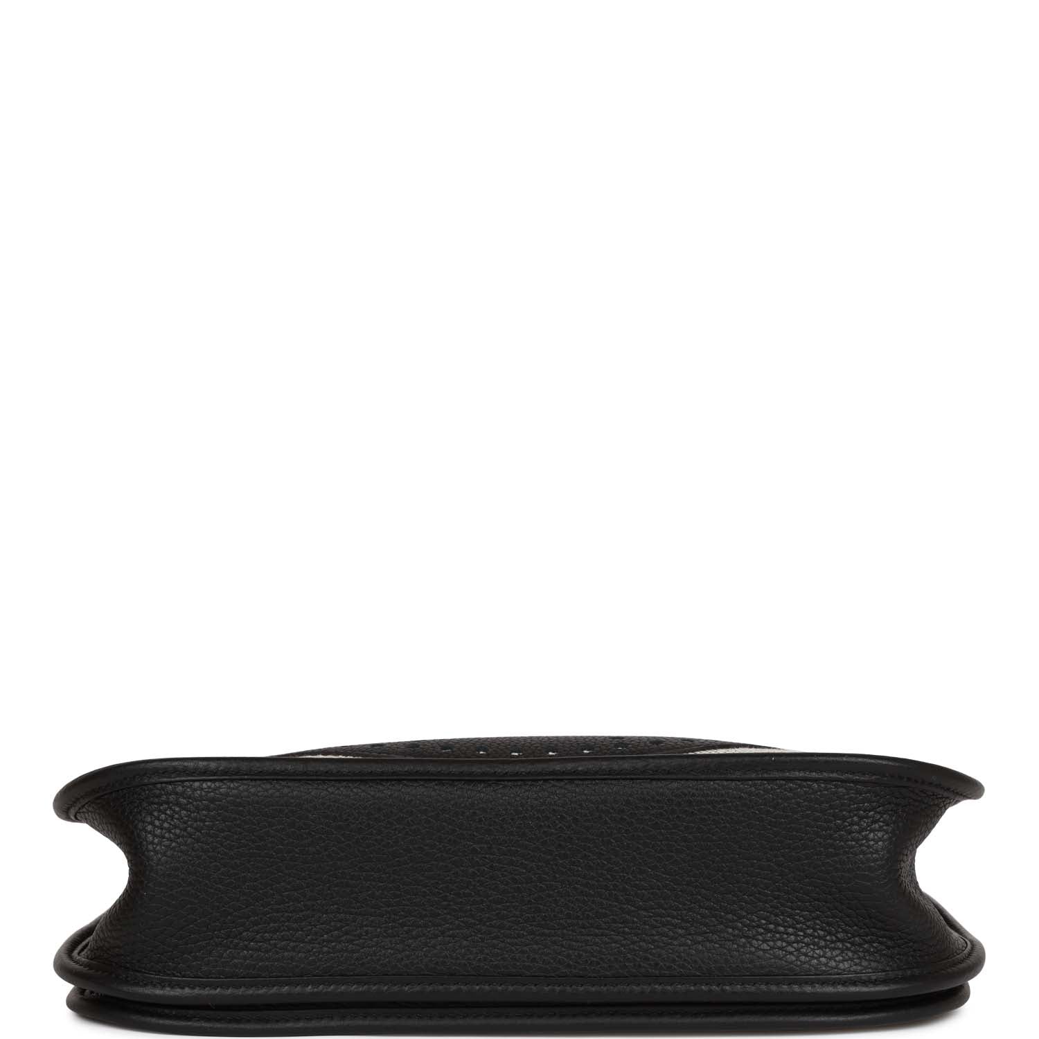 Hermes Evelyne III PM Black Clemence and Toile Palladium Hardware