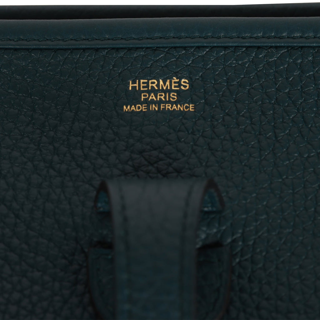 Hermes Evelyne PM Vert Cypress Clemence Gold Hardware