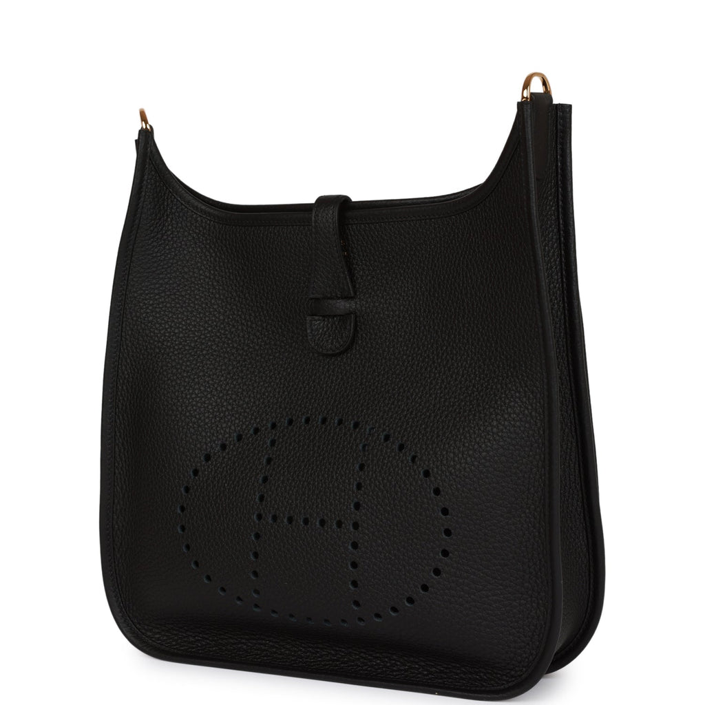 Hermes Evelyne PM Black Clemence Gold Hardware