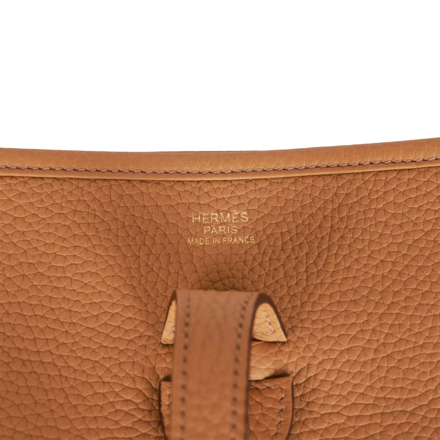 Hermes Evelyne III PM Biscuit Clemence Gold Hardware