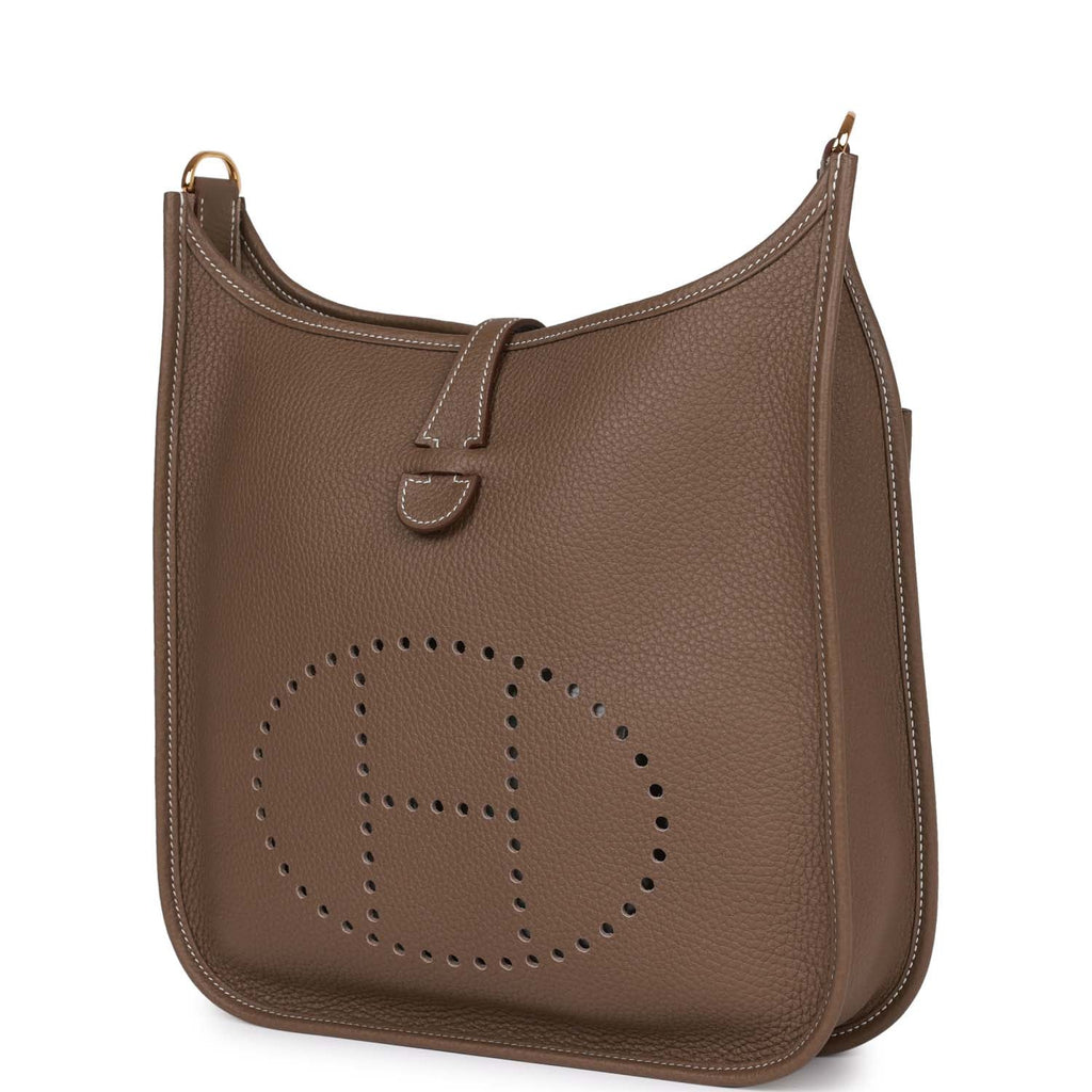 Hermes Evelyne III PM Etoupe Clemence Gold Hardware