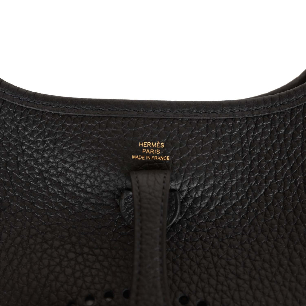 Hermes Evelyne TPM Black Clemence Gold Hardware