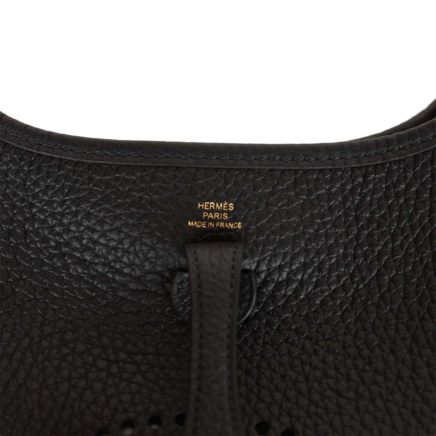 Hermes Evelyne TPM Black Clemence Gold Hardware