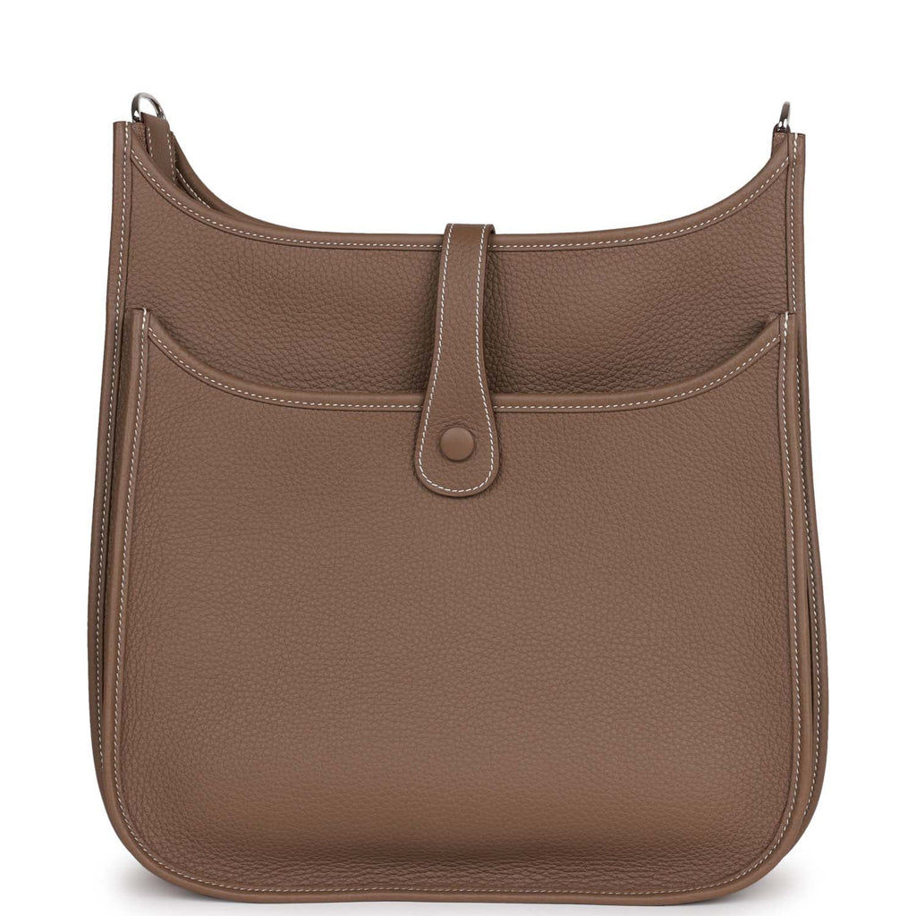 Hermes Evelyne III GM Etoupe Clemence Palladium Hardware