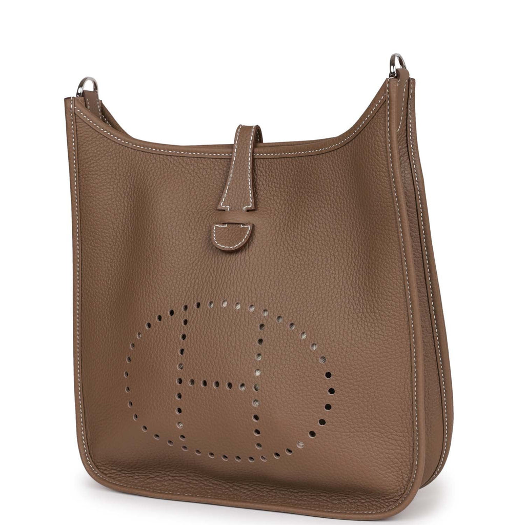 Hermes Evelyne III PM Etoupe Clemence Palladium Hardware