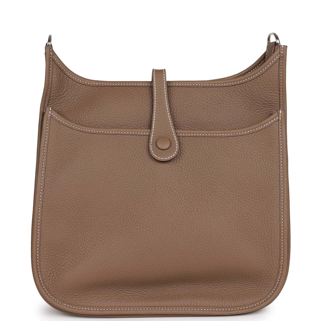 Hermes Evelyne III PM Etoupe Clemence Palladium Hardware
