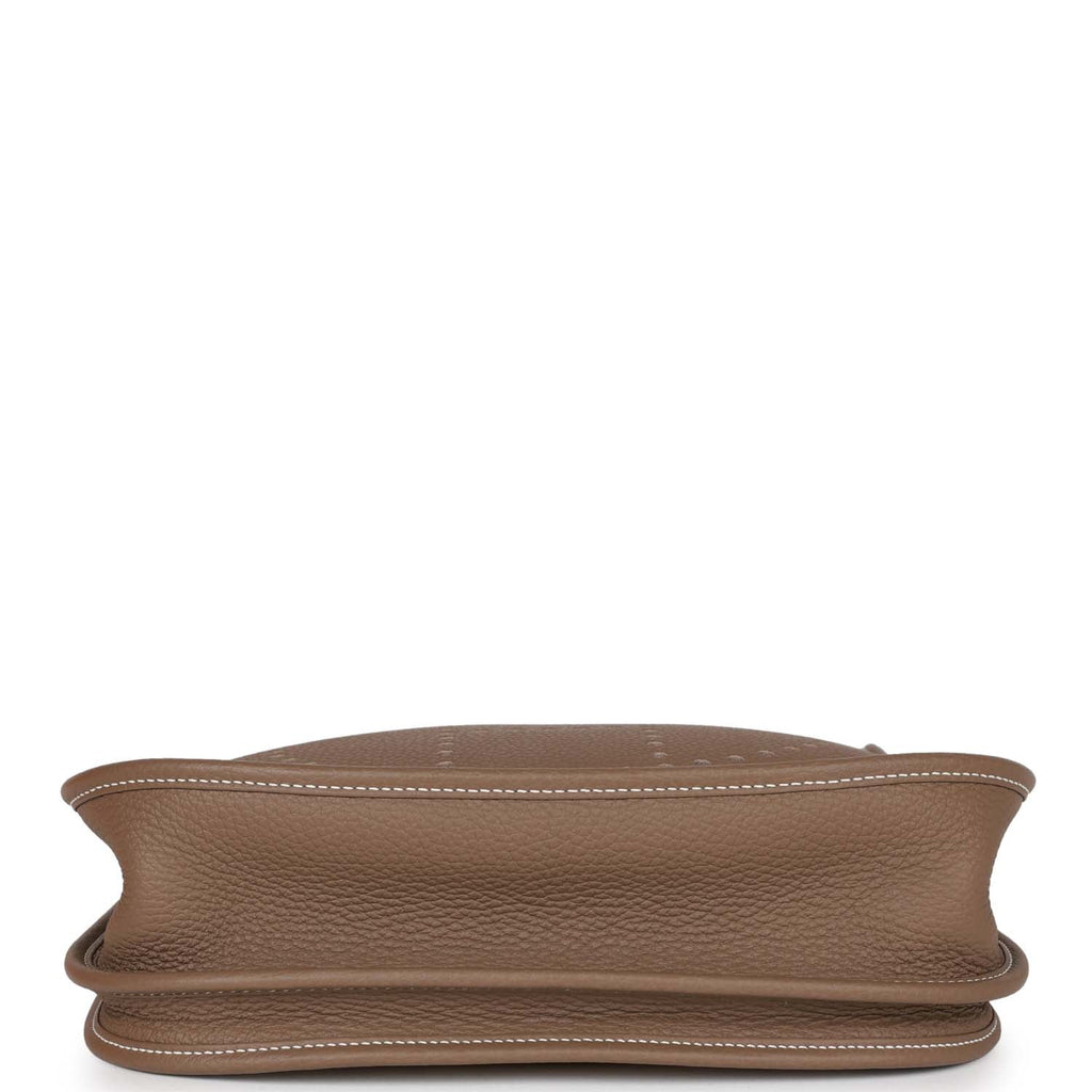 Pre-owned Hermes Evelyne III PM Etoupe Clemence Palladium Hardware
