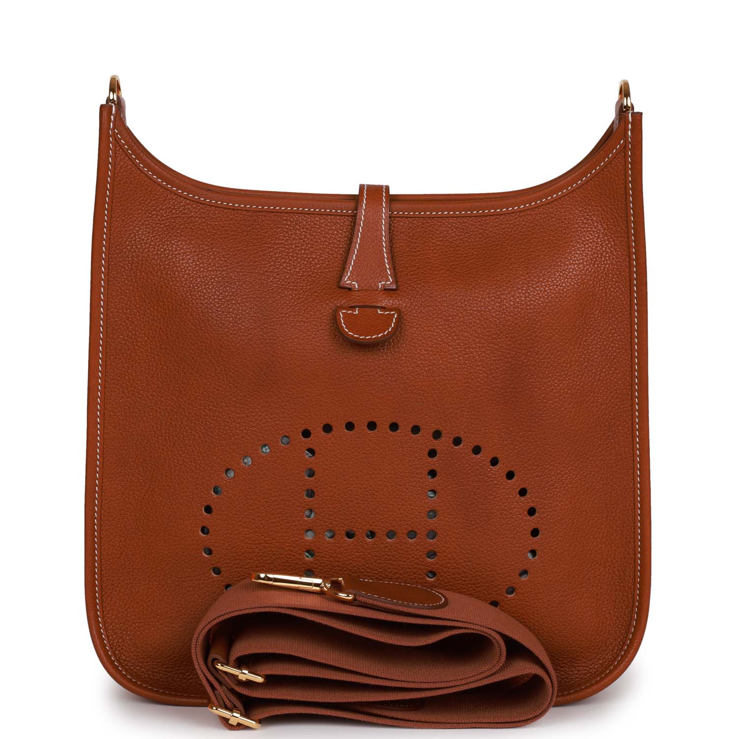Hermes Evelyne III PM Fauve Barenia Faubourg Gold Hardware