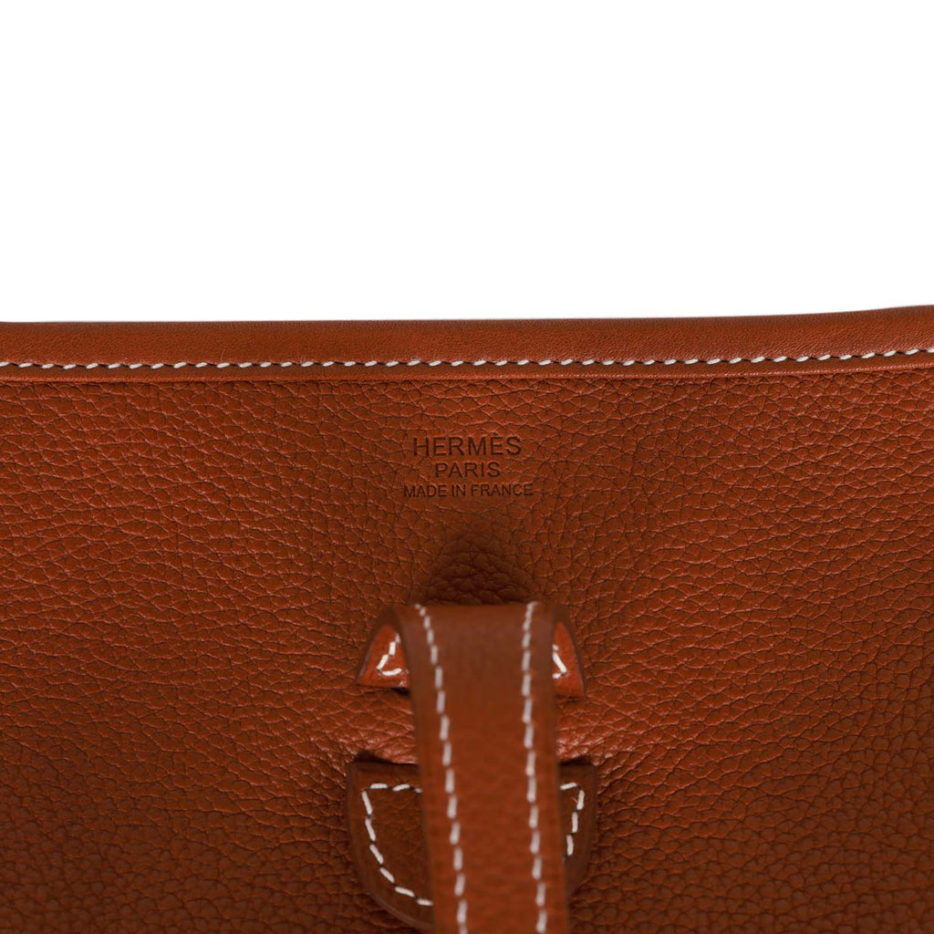 Hermes Evelyne III PM Fauve Barenia Faubourg Gold Hardware