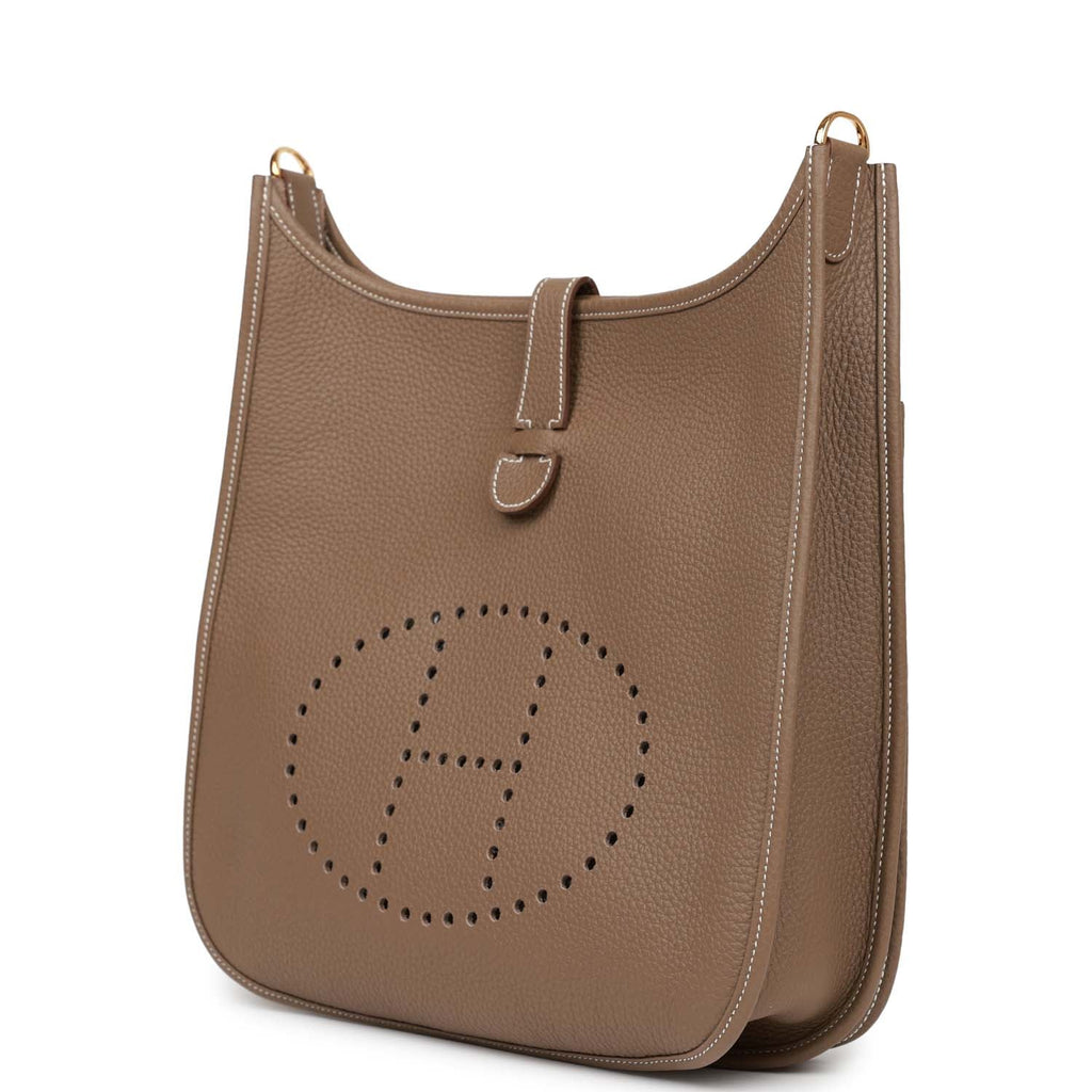 Hermes Evelyne III GM Etoupe Clemence Gold Hardware