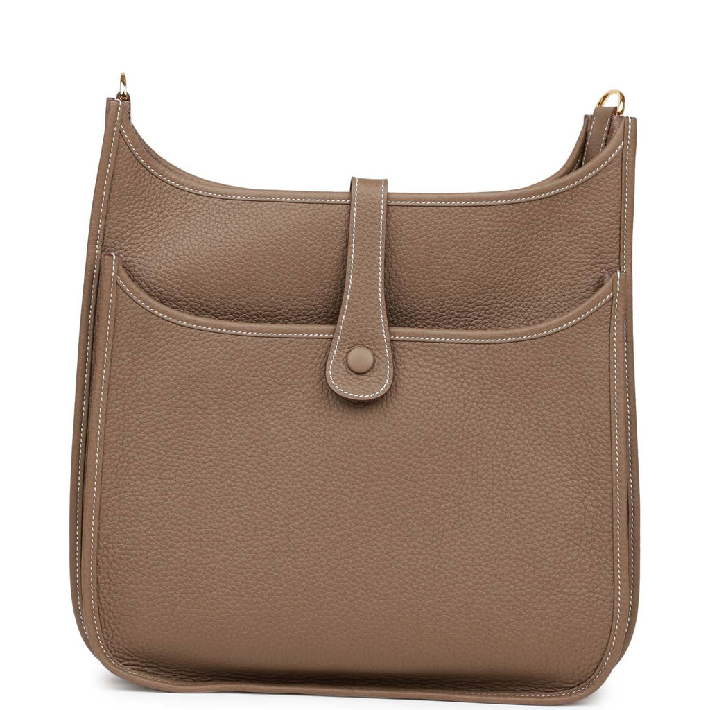 Hermes Evelyne III GM Etoupe Clemence Gold Hardware
