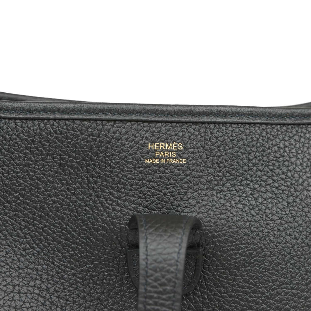 Hermes Evelyne III PM Black Clemence Gold Hardware