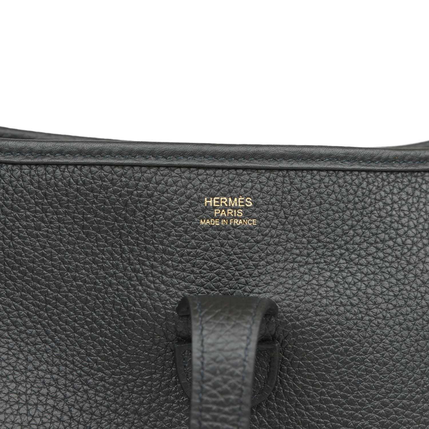 Hermes Evelyne III PM Black Clemence Gold Hardware