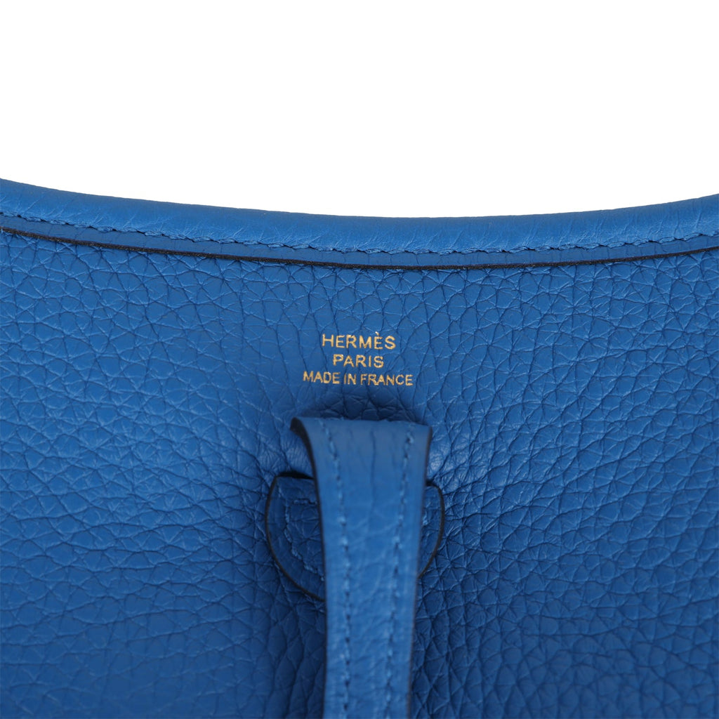 Hermes Evelyne TPM Bleu Zellige Clemence Gold Hardware