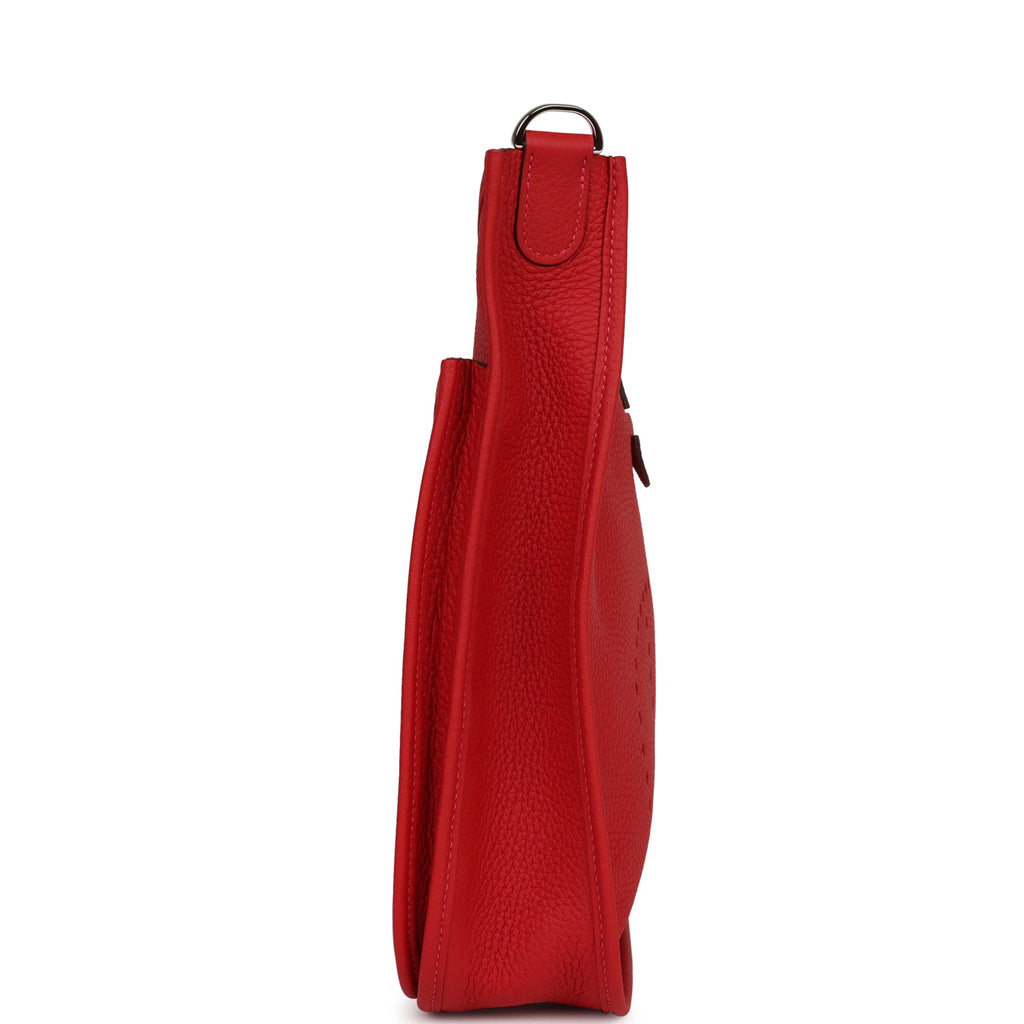 Hermes Evelyne III PM Vermillon Clemence Palladium Hardware