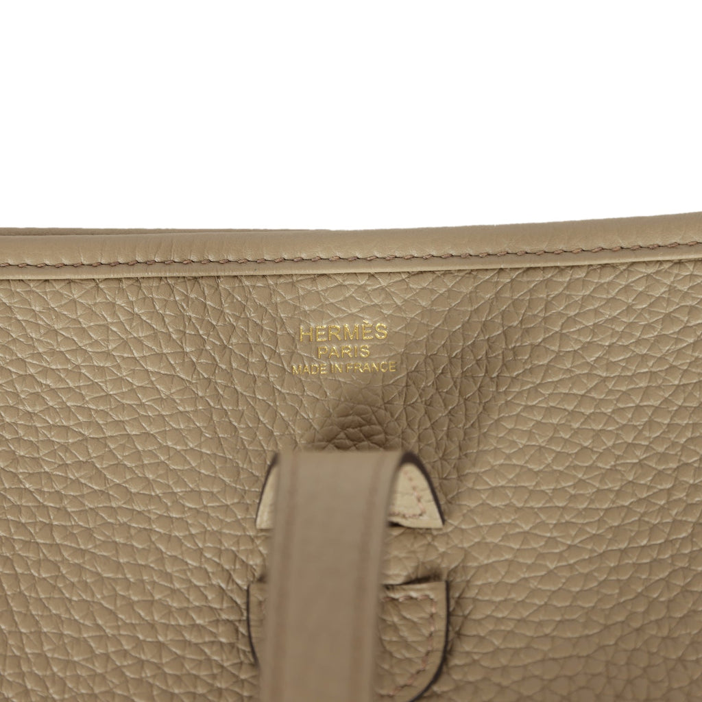 Hermes Evelyne III PM Beige Marfa Clemence Gold Hardware