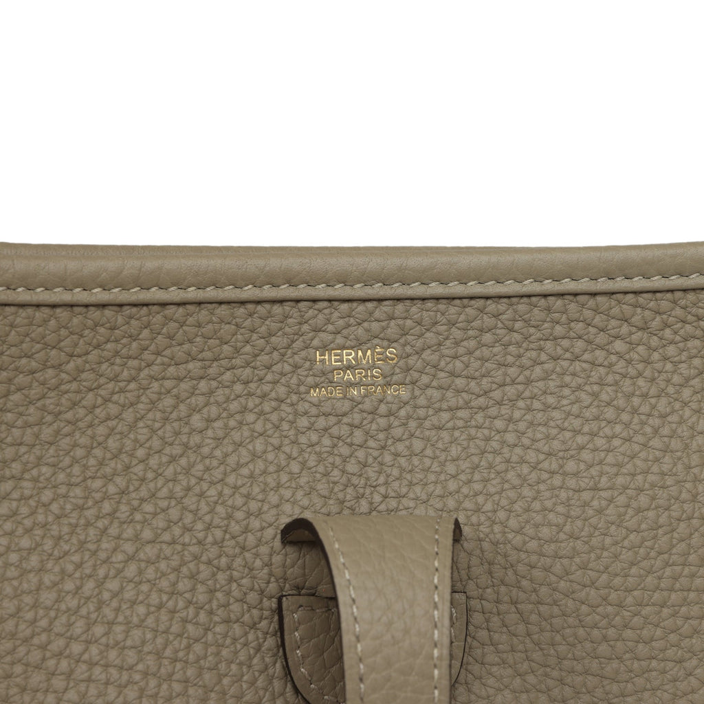 Hermes Evelyne III PM Sage Clemence Gold Hardware