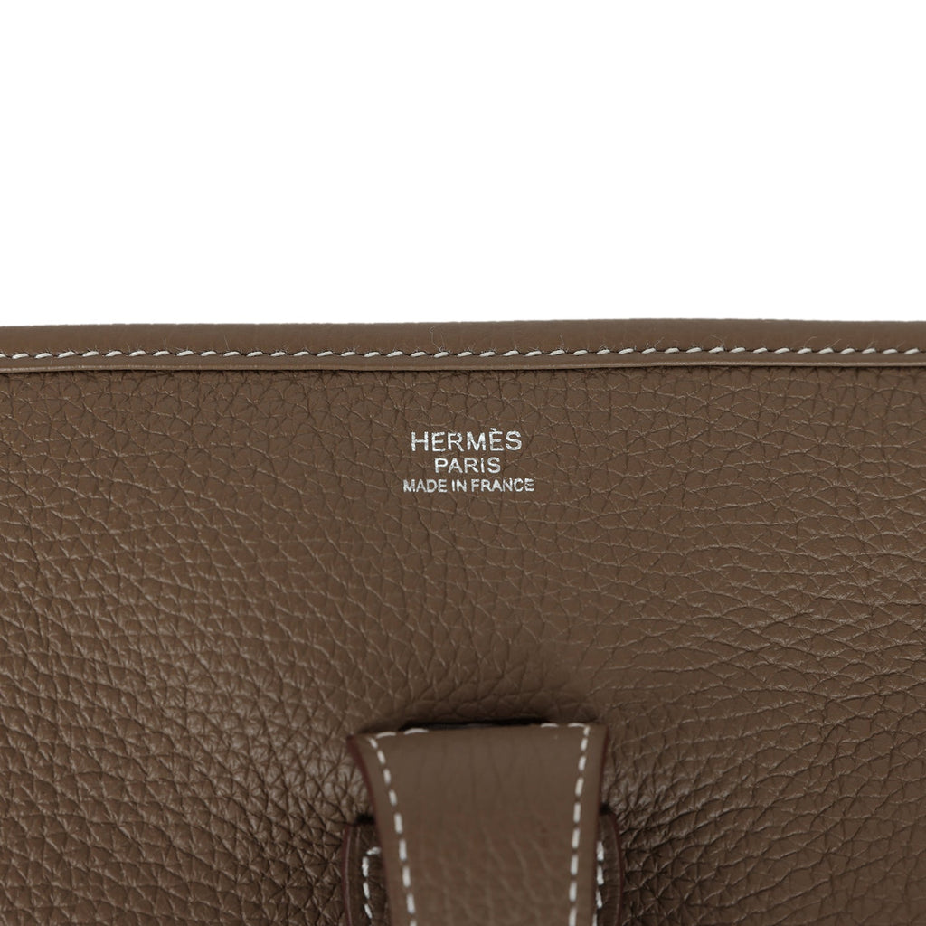 Hermes Evelyne III GM Etoupe Clemence Gold Hardware