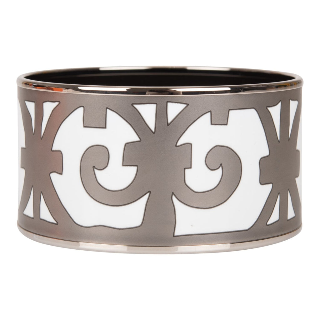 Hermes "Balcons du Guadalquivir Cloisonne" Extra Wide Printed Enamel Bracelet PM (65) (Preloved - Excellent)