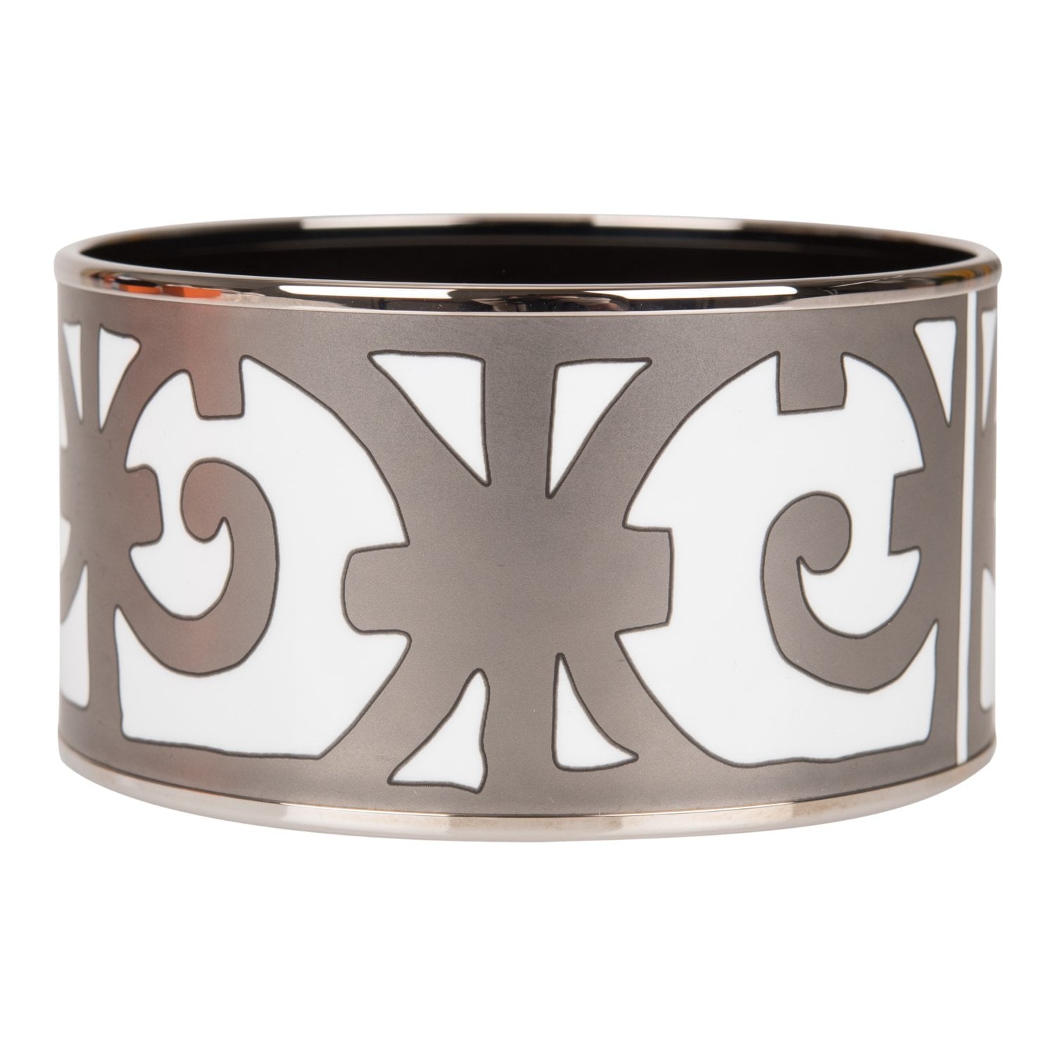 Hermes "Balcons du Guadalquivir Cloisonne" Extra Wide Printed Enamel Bracelet PM (65) (Preloved - Excellent)