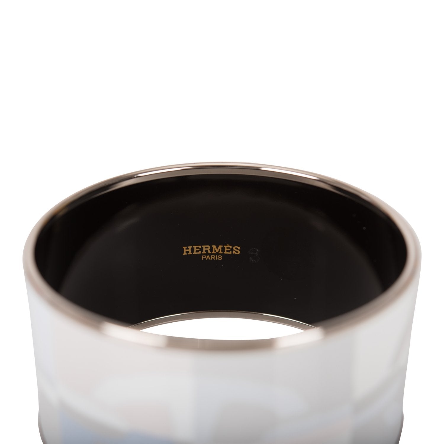 Hermes "Optique Chain d'Ancre" Extra Wide Printed Enamel Bracelet PM (65) (Preloved - Excellent)