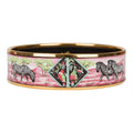 Hermes "Zebras" Wide Printed Enamel Bracelet GM (70) (Preloved - Excellent)