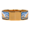 Hermes "Safari" Loquet Wide Printed Enamel Bracelet PM (65) (Preloved - Mint)