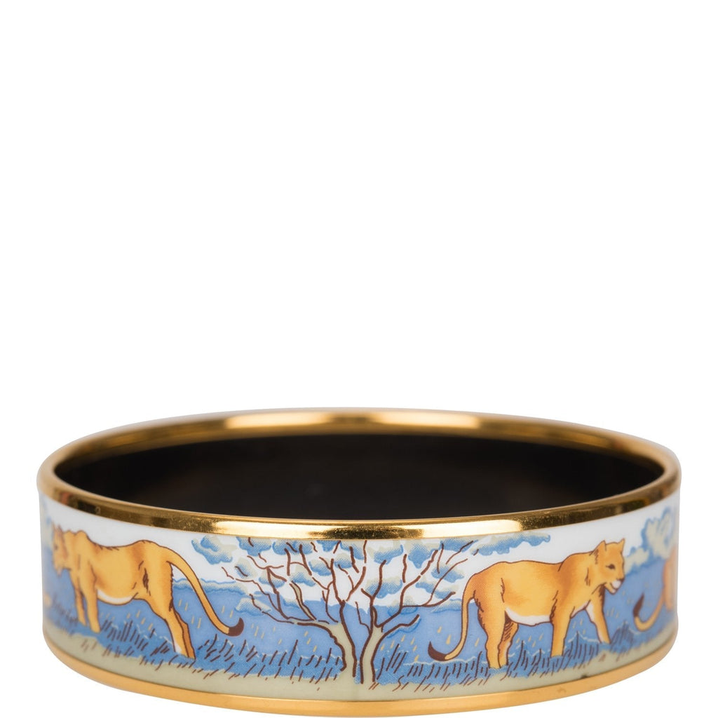 Hermes "Safari" Wide Printed Enamel Bracelet PM (65) (Preloved - Excellent)