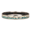 Hermes "Dolphins" Extra Narrow Printed Enamel Bracelet PM (65) (Preloved - Excellent)