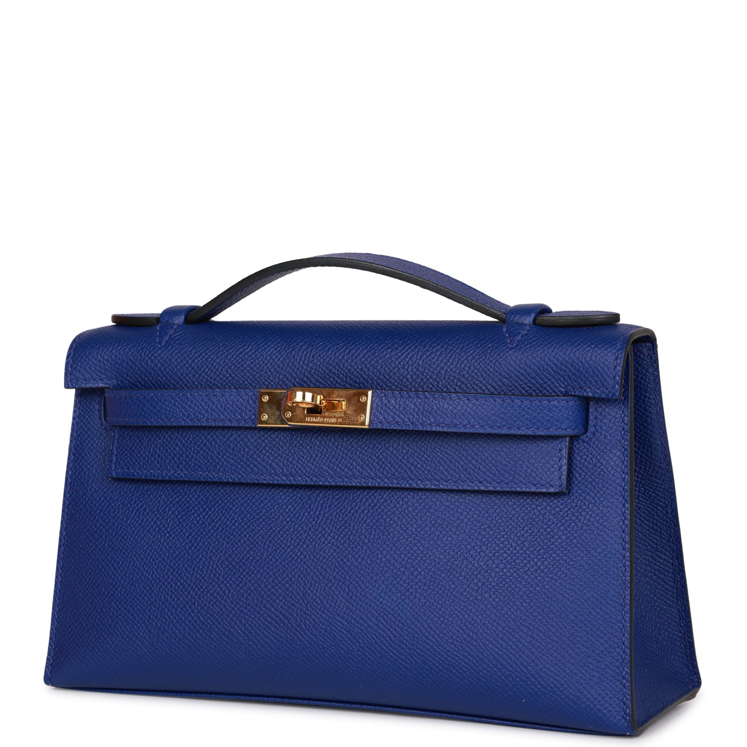 Pre-owned Hermes Kelly Pochette Bleu Electric Epsom Gold Hardware - Payment 1