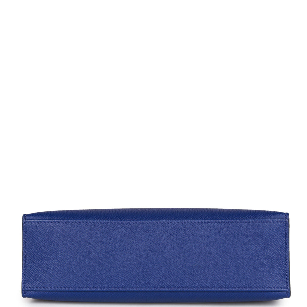 Pre-owned Hermes Kelly Pochette Bleu Electric Epsom Gold Hardware