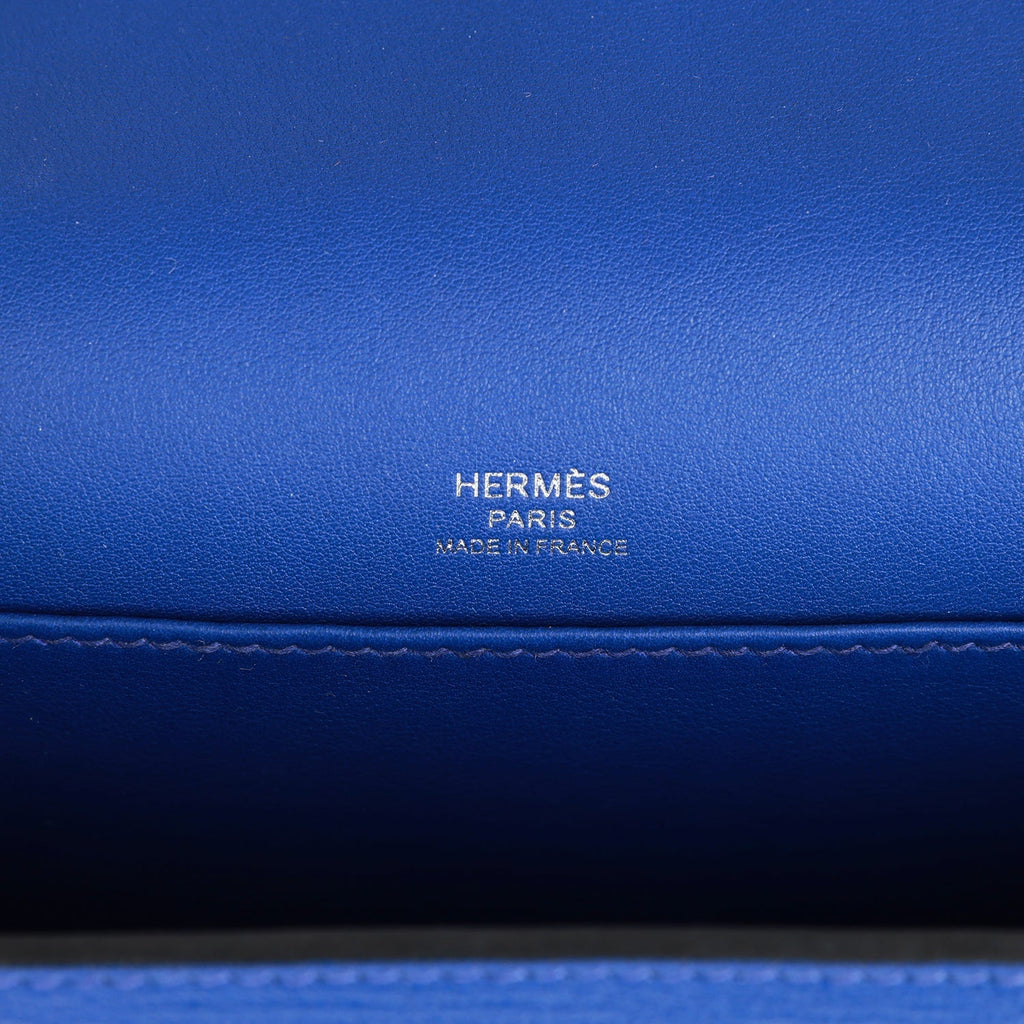 Hermes Geta Bleu Electric Chevre Palladium Hardware