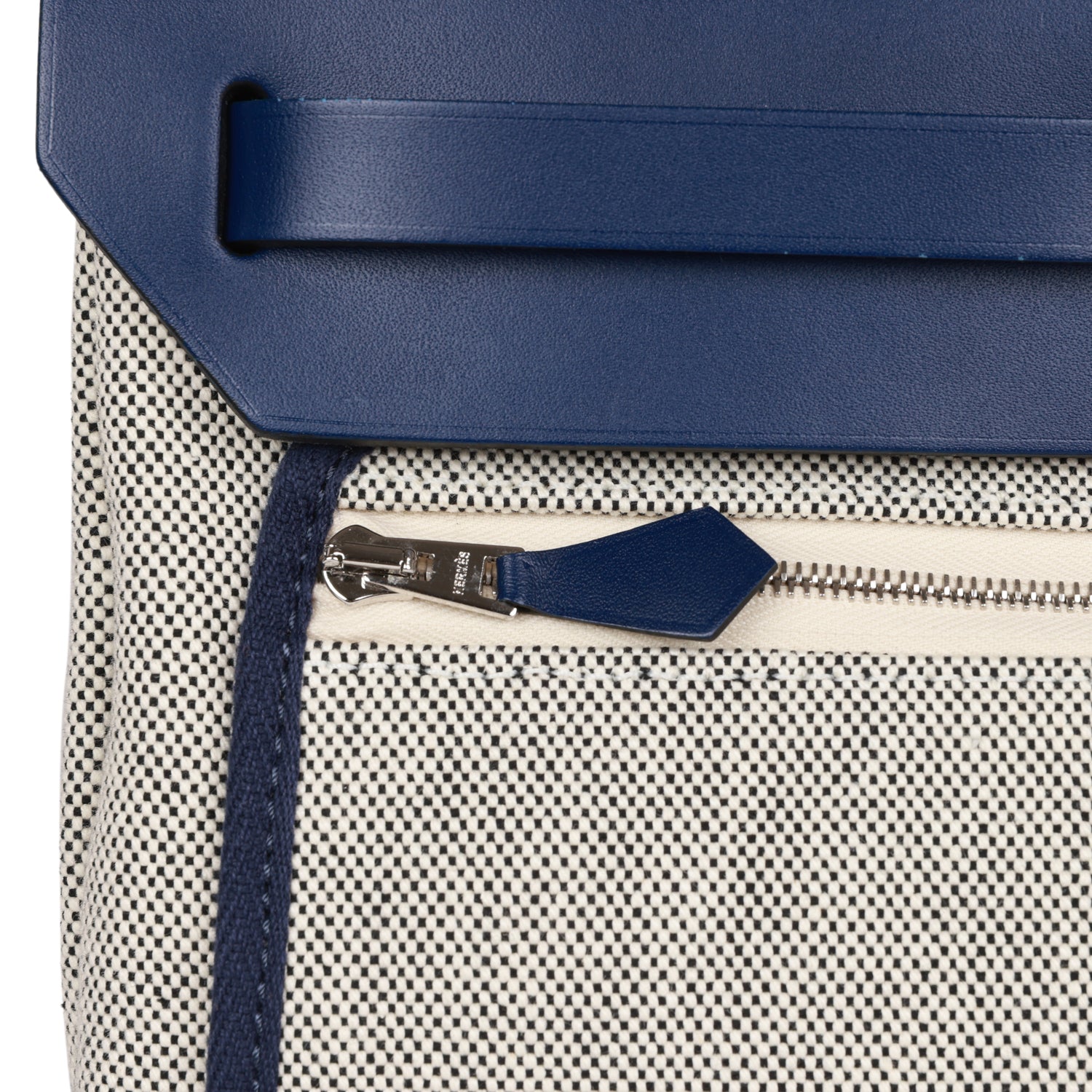 Hermes Herbag Zip PM 31 Brides de Gala Toile H Berline Bleu France Hunter Palladium Hardware