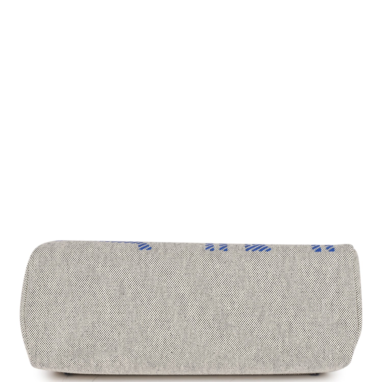 Hermes Herbag Zip PM 31 Brides de Gala Toile H Berline Bleu France Hunter Palladium Hardware