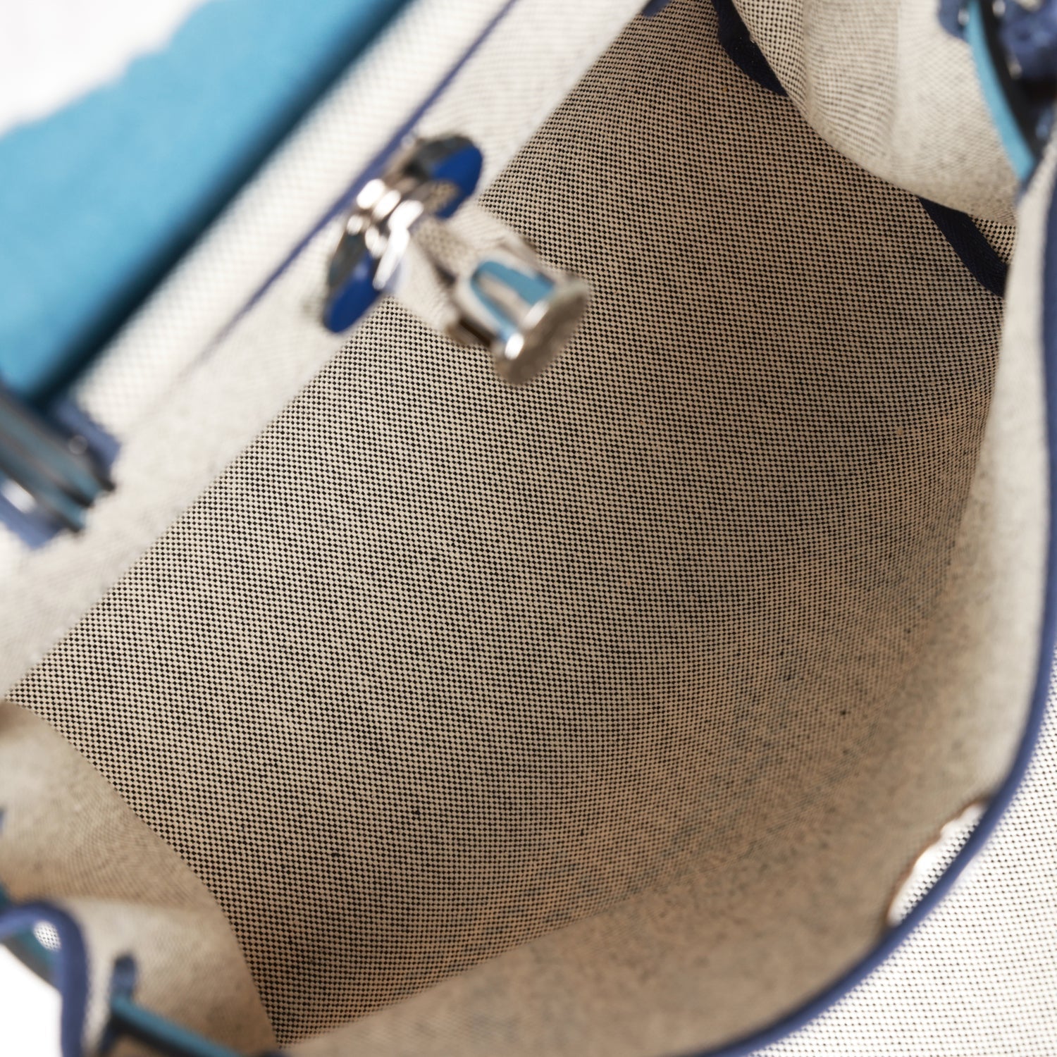 Hermes Herbag Zip PM 31 Brides de Gala Toile H Berline Bleu France Hunter Palladium Hardware