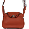 Hermes Mini Lindy Cuivre and Rose Texas Verso Swift Palladium Hardware
