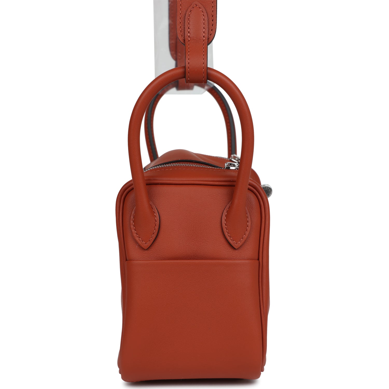 Hermes Mini Lindy Cuivre and Rose Texas Verso Swift Palladium Hardware