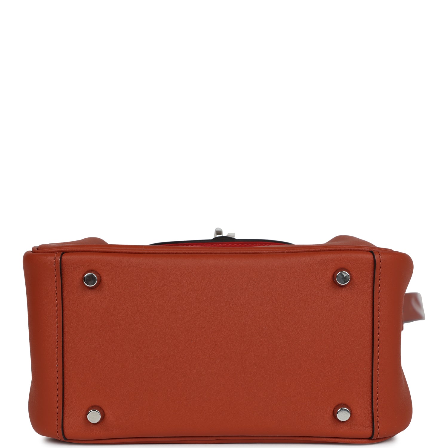 Hermes Mini Lindy Cuivre and Rose Texas Verso Swift Palladium Hardware