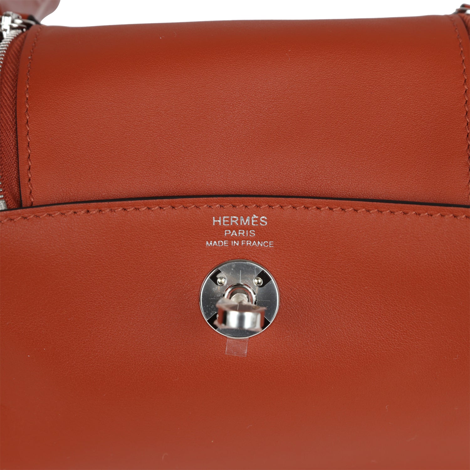 Hermes Mini Lindy Cuivre and Rose Texas Verso Swift Palladium Hardware