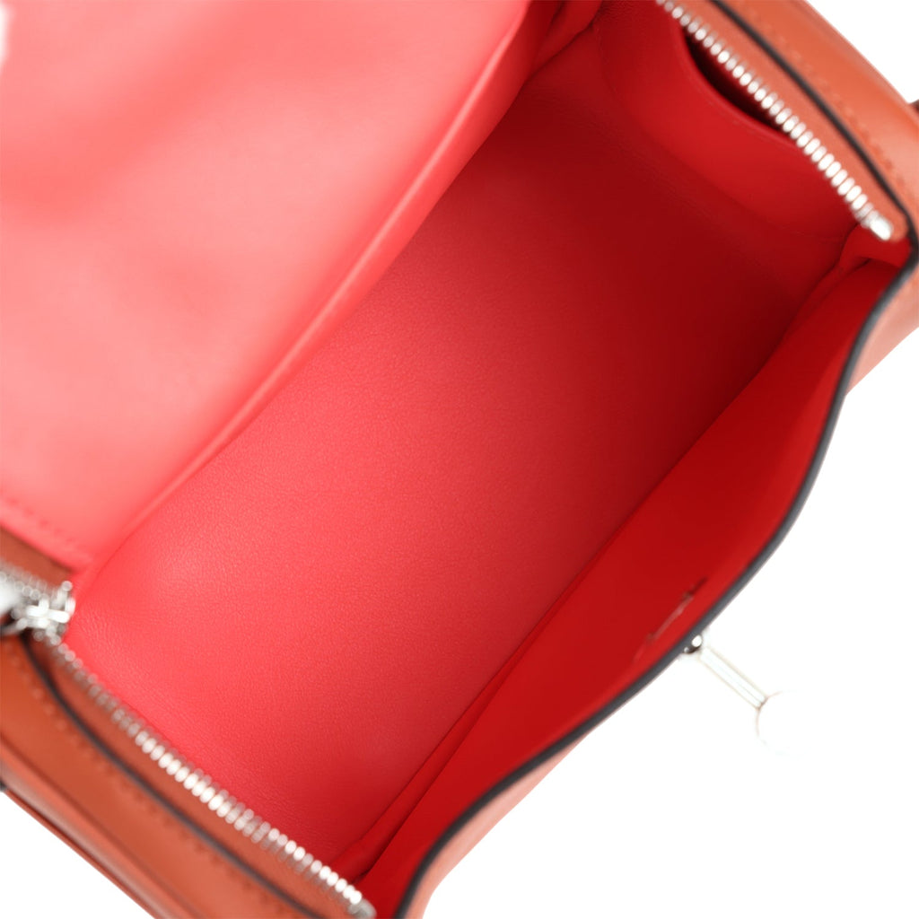 Hermes Mini Lindy Cuivre and Rose Texas Verso Swift Palladium Hardware