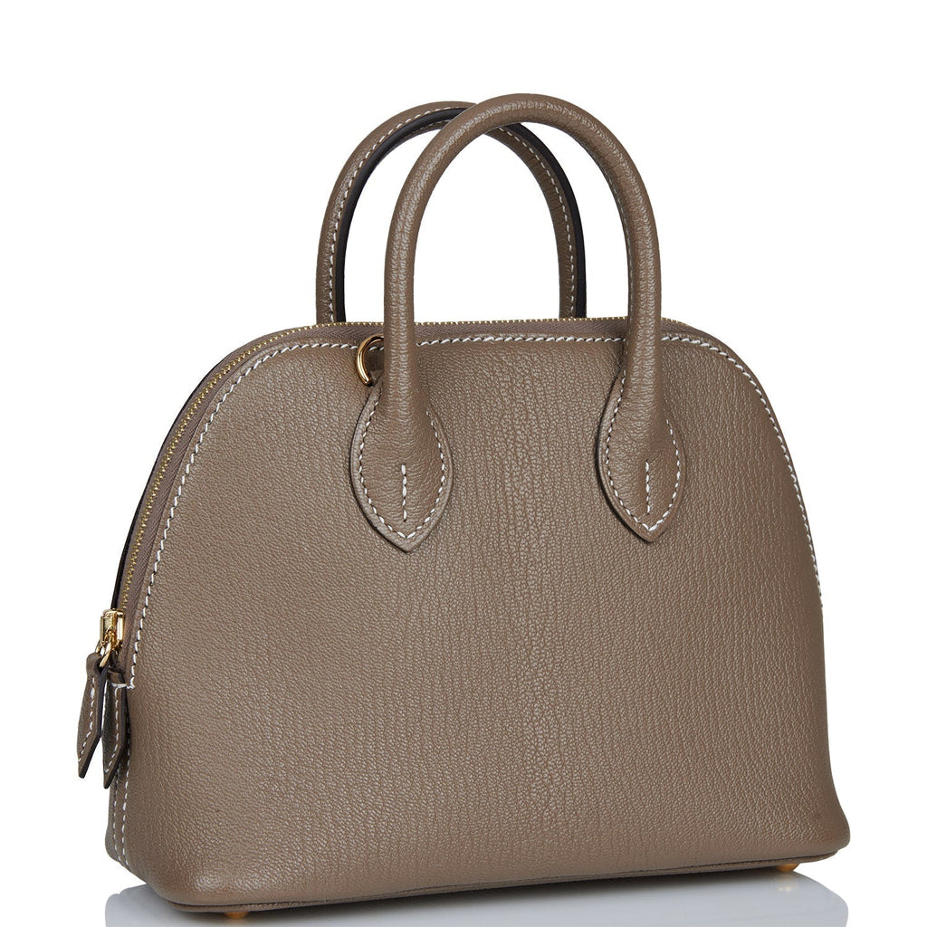 Hermes 1923 Bolide 25 Etoupe Chevre Gold Hardware